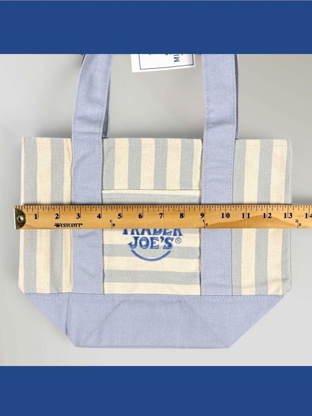 Trader Joe’s Mini Pastel Canvas Tote Shopping Bags - Set of 4 - NEW with TAGS - Picture 6 of 6